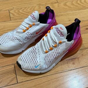 Nike Air Max 270 White with Pink and Orange Accents